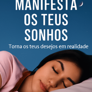 Capa do eBook gratuito “Manifesta os teus sonhos” com mulher a dormir sob céu estrelado e lua cheia. Título e subtítulo em destaque, com faixa laranja “E-Book Gratuito” e assinatura da marca Sabedoria Interna.